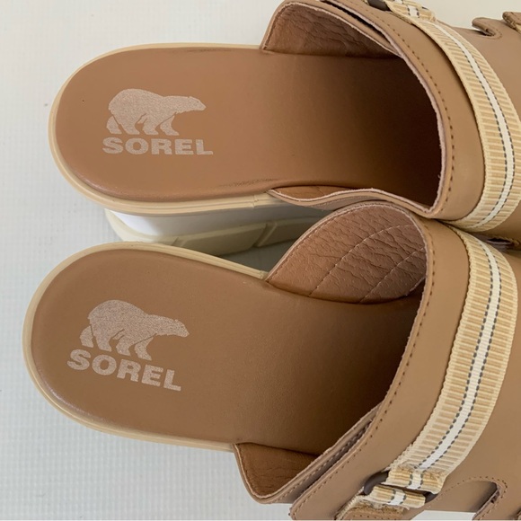 SOREL Joanie III  size 9 M  beige wedge slide sandals NEW main image 5